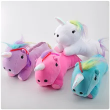 Плюшевые Единорог Мягкие плюшевые кошельки мультфильм Мягкие игрушки креативные студенческие милые карандаши ручка сумка Подвеска в виде монеты кошелек кукла 28 см