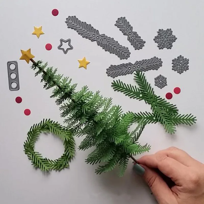

Christmas tree scrapbooking stamping cutting dies template DIY carbon steel die Cutting die card cutter paper-cut card WJ001