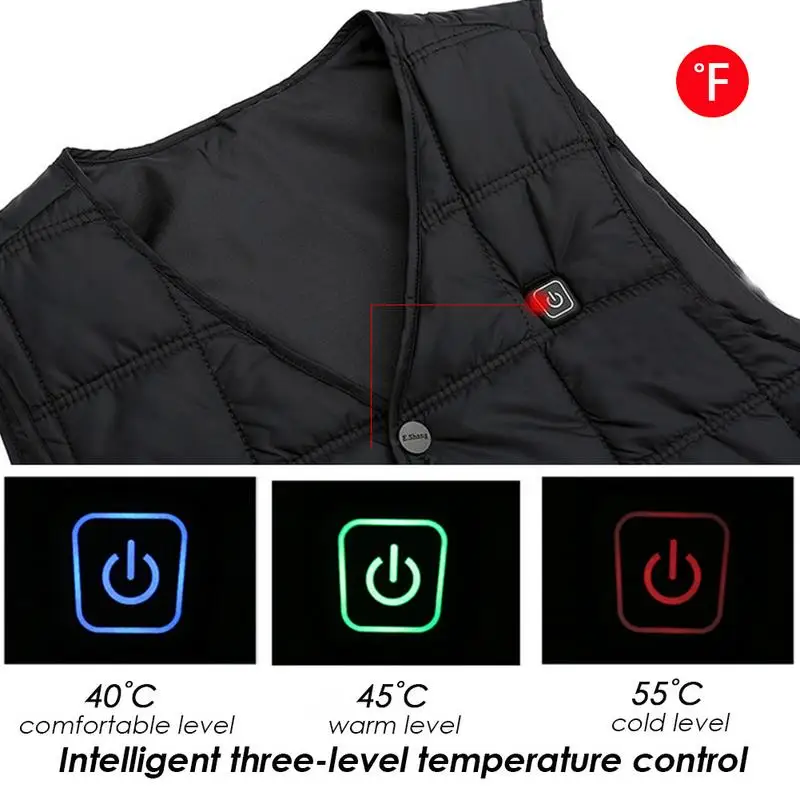 Умный мужской женский наружный USB нагревательный жилет, зимняя гибкая электрическая тепловая одежда, жилет для спорта и пешего туризма