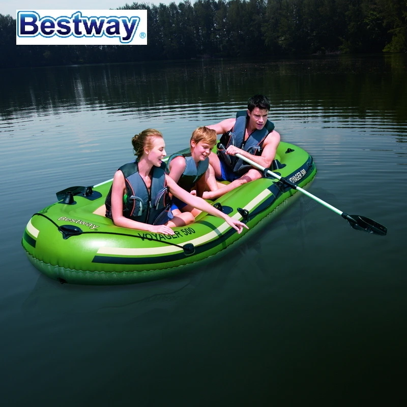 65001 год Bestway 348x141 см Voyager 500 Резиновая Спортивная лодка 137x56 дюймов надувная ПВХ