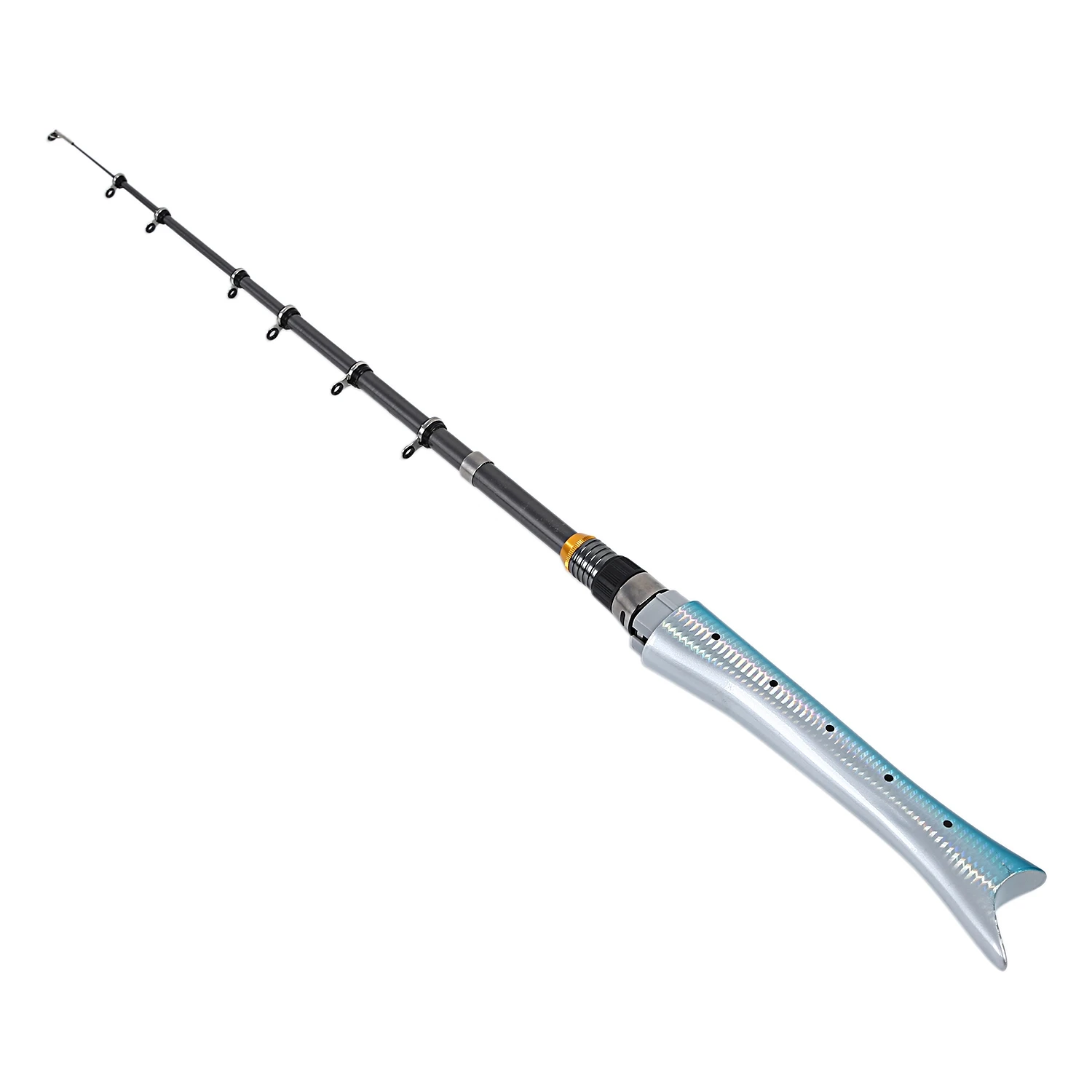 

New 1.6m Mini Pocket Fishing Rod Fish Shaped Telescopic Carbon Ice Fishing Rod for Carp Pesca