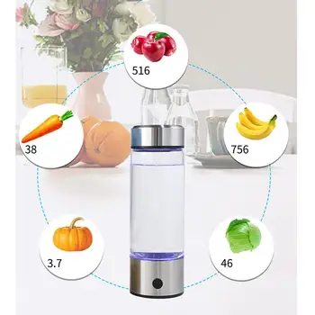 

420ML Portable Electrolysis Hydrogen Generator Water Filter Bottle Glass