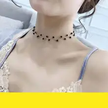 Новинка, модное женское ожерелье для девочек, черное прозрачное Сетчатое жемчужное ожерелье, женское сексуальное Ювелирное Украшение, колье в стиле панк, распродажа