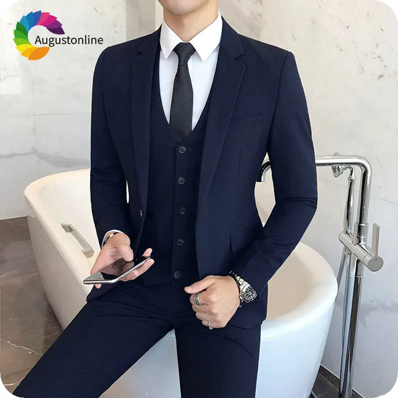 Latest Coat Pant Designs Dark Blue Men 