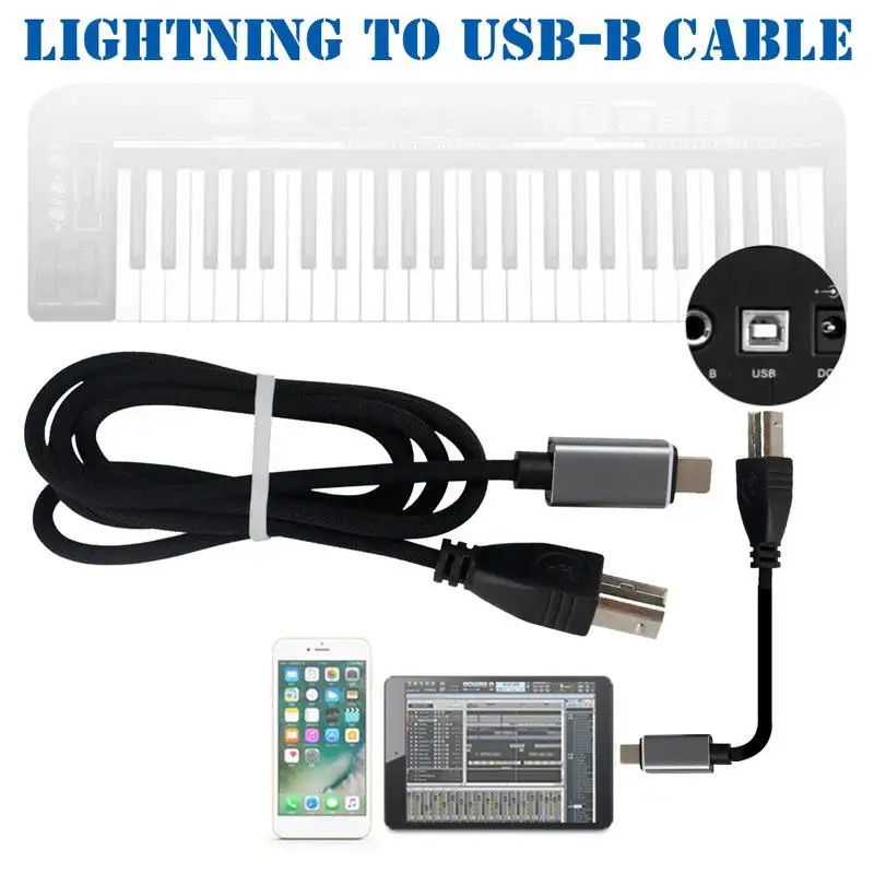 

Lightning To USB-B Cable For Apple Connecting Electronic Organ Piano Keyboard Decoding Support IOS12