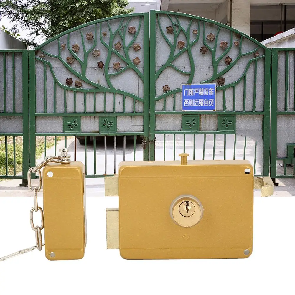 

Heavy Duty Security Lock Dead Bolt Lock with Chain and Keys for Vertical Hinged Door Deadbolt Lock