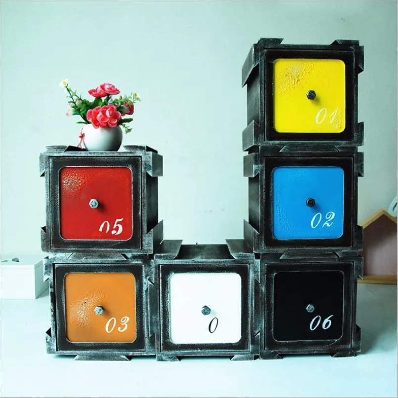 

New Storage Boxes Retro Wooden Multi-function Change Cabinet For Home Decoration Combination Drawer Storage Makeup Organizer