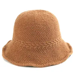 Новые простые твист дикий цвет рыбак шляпа женский осенне-зимние повседневные литературный шерсть вязаная шапка