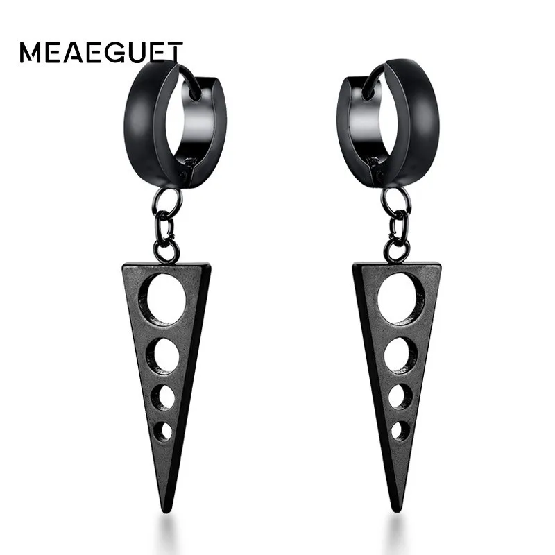 

Triangle Dangle Women Drop Earrings Stainless Steel Geometric In Black Gold Color Bridal Gril Bijoux Femme
