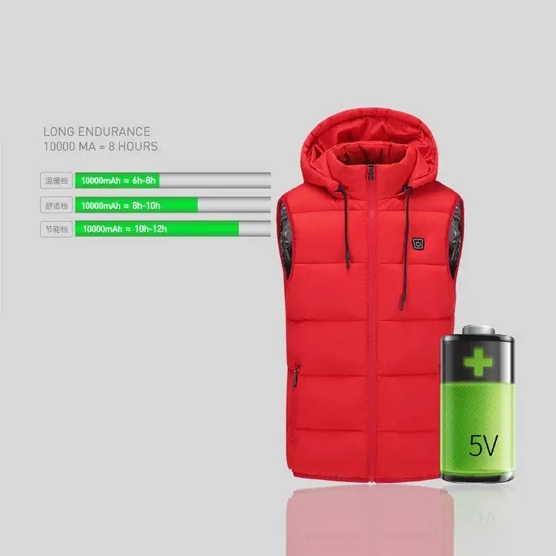 

Upgrade Electric Heated Vest Lightweight USB Intelligent Rechargeable Heating Warm Waistcoat Sports Heating Jacket