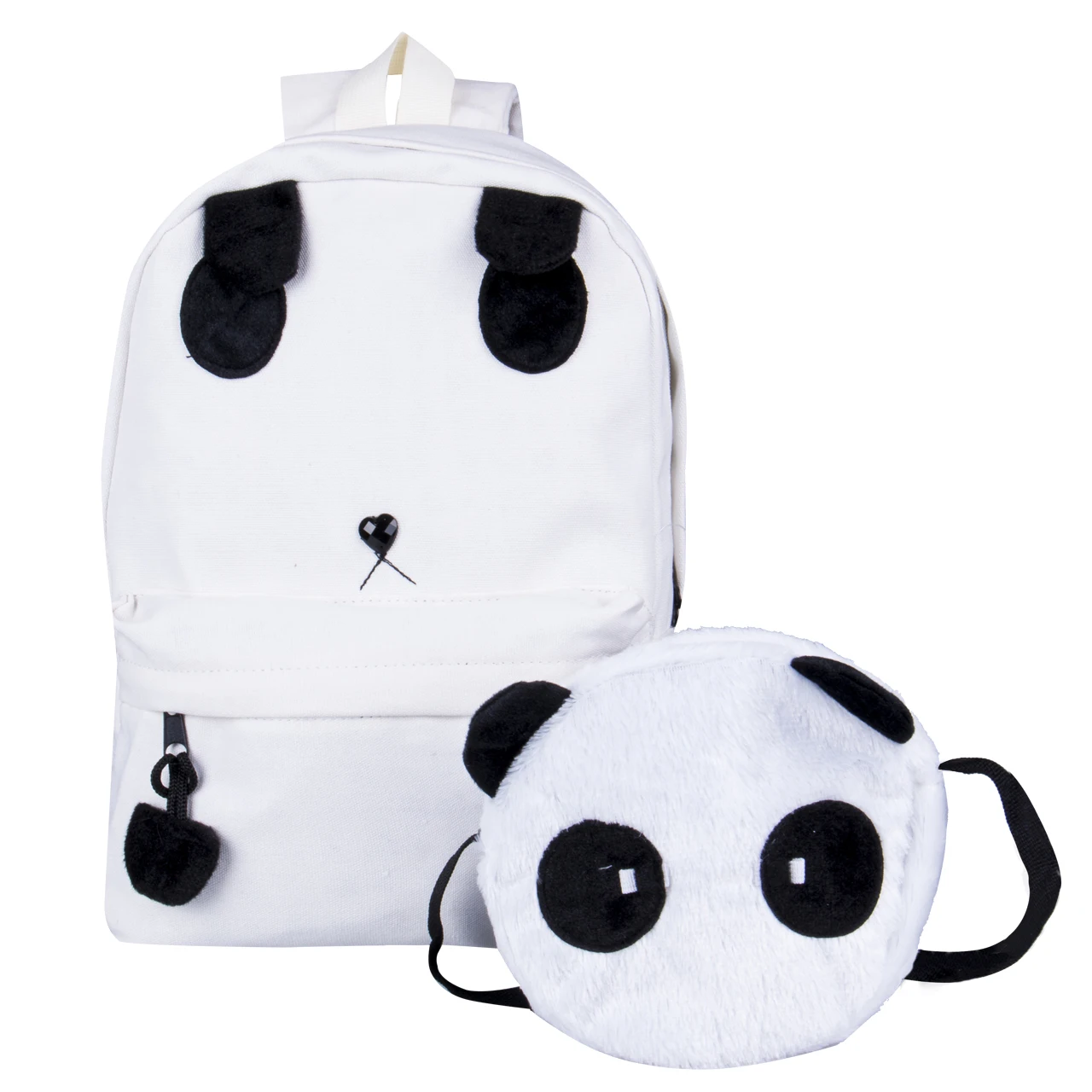 Женский холщовый рюкзак Panda комплект из 2 предметов дорожная сумка на молнии