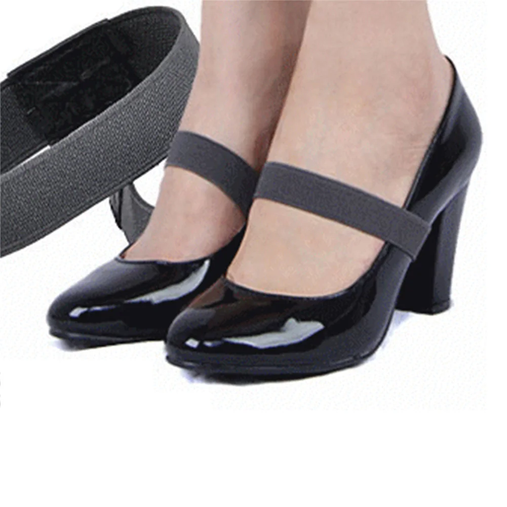 1 пара цветных эластичных лент; однотонные шнурки для обуви на высоком каблуке 2*20 см