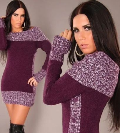 Women Button Decoration Sweaters Winter Retro Long Sweater Sexy Off Shoulder Pullover Tops Elegance Ladies Knitted Sweater