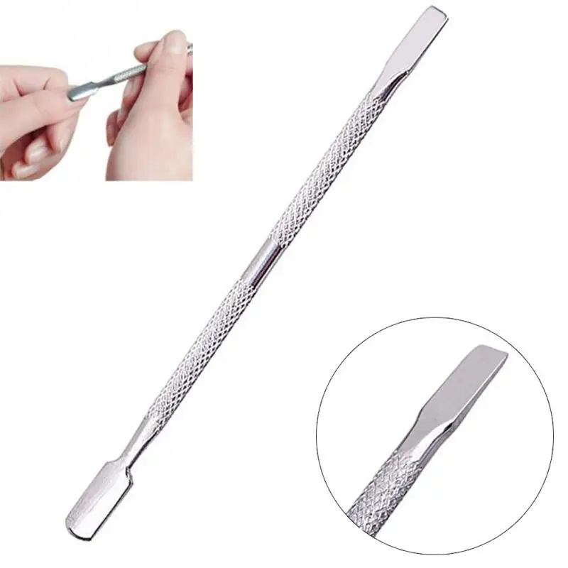 1pcs Stainless Steel Cuticle Nail Pusher Spoon Remover Manicure