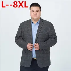 Большой 10XL 8XL 6XL 5XL 4XL Мужские корейский свободный крой Модный хлопковый Блейзер костюм куртка Большие размеры мужские пиджаки мужские