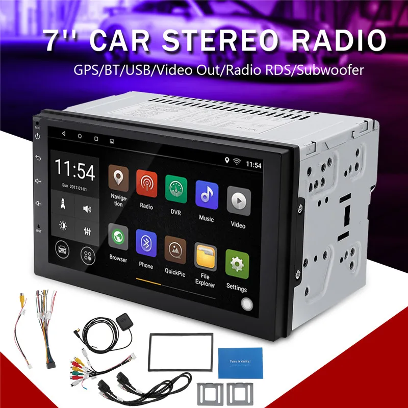 

Touchscreen Car Radio Android 8.1 2 Din quad versatile GPS Navigation bluetooth Wifi Car Audio Stereo FM USB Car Multimedia MP5