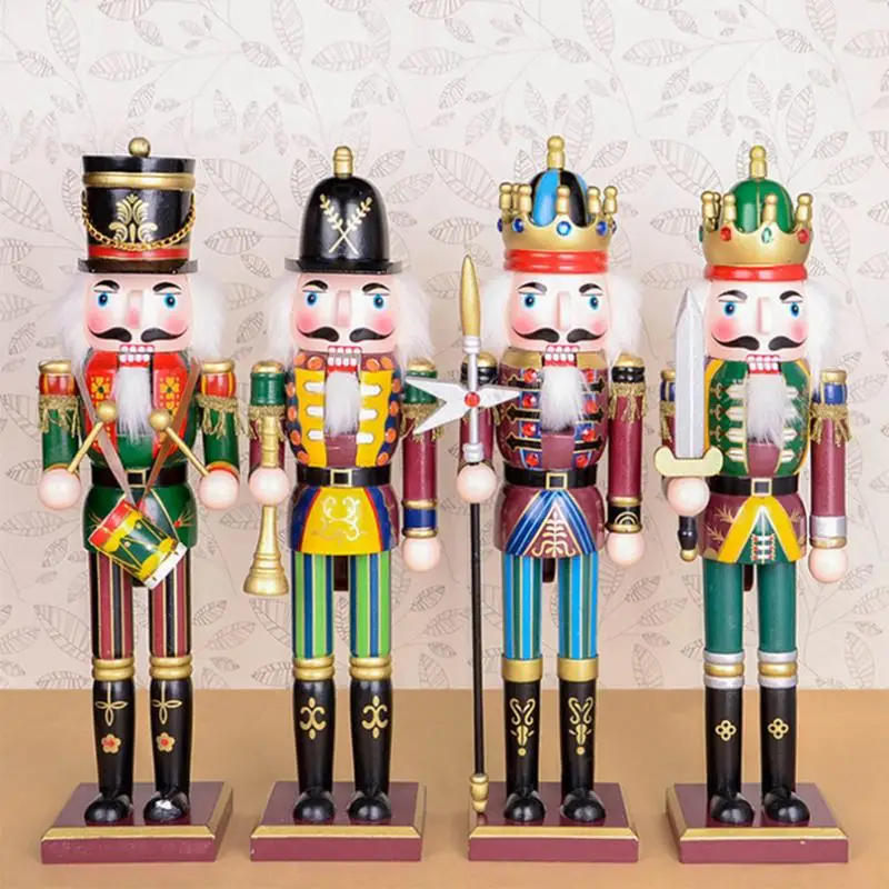 

30CM Nutcracker Wood Innovative Gift Crafts Handmade Painted Nutcracker Puppets