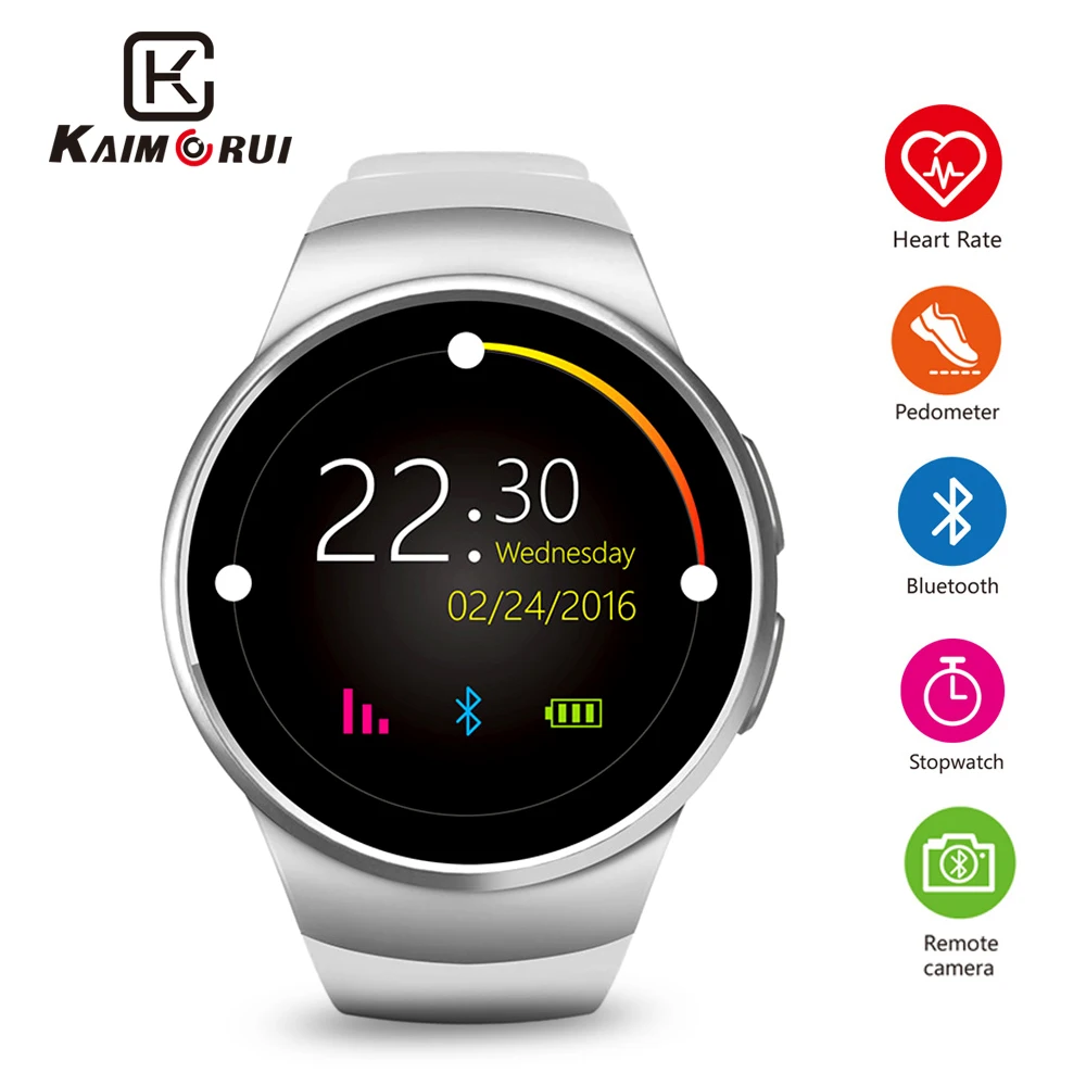 

Kaimorui Smart Watch Pedometer Heart Rate Tracker Smartwatch Men Bluetooth Smart Watches with SIM Card for IOS Android Phone
