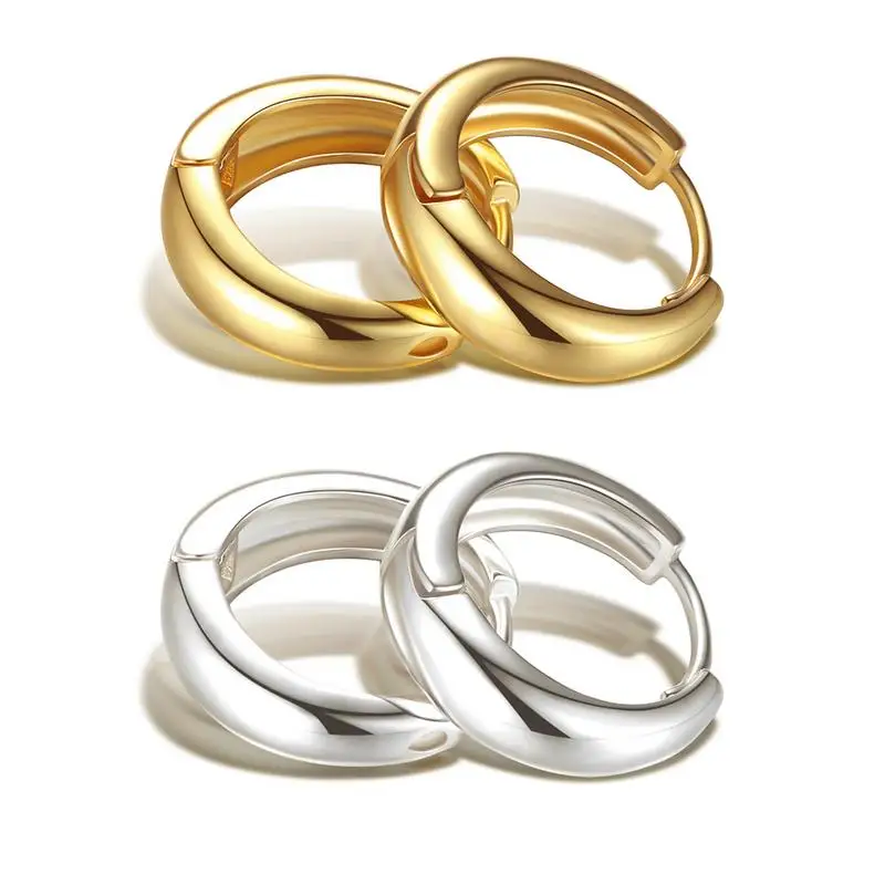 

Korean Version Of Simple Smooth Smooth Round Earrings Jewelry Hoop Earring For Women