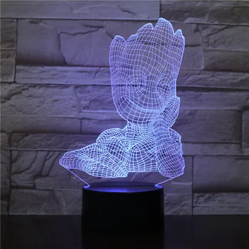 

Avengers Infinity War 3D LED Lamp Marvel Groot Figure Acrylic 7 Colors Changing Night Light USB Decorative Kids Toys Gifts 2330
