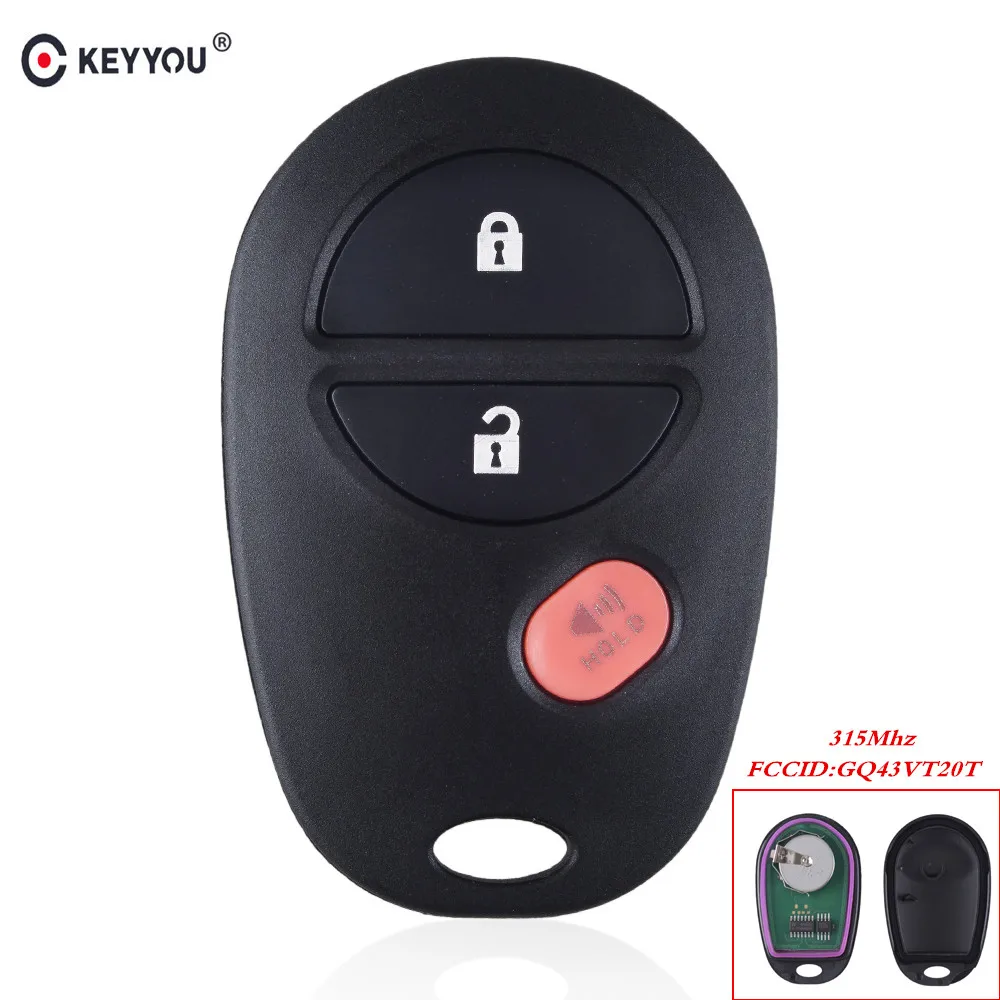 KEYYOU полный 3 кнопки дистанционный ключ брелок от машины для Toyota Tacoma high Lander SEQUOIA Sienna