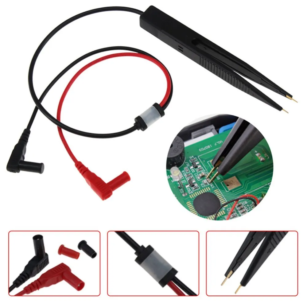 

SMD Test Clip Meter Probe Car Digital Multimeter SMD Inductor Test Clip Meter Probe Tweezers for Resistor Multimeter Capacitor