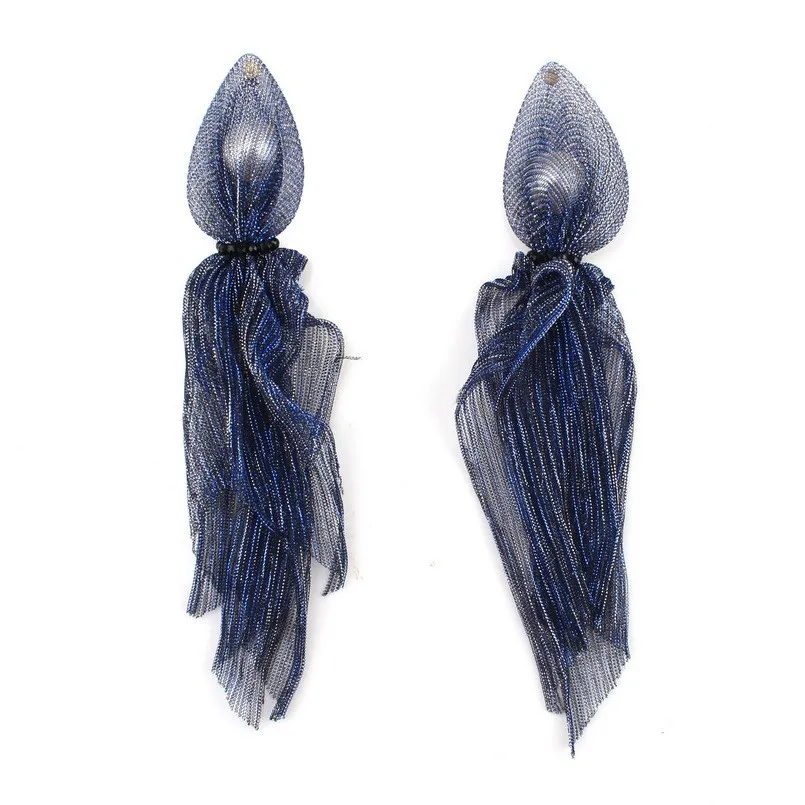

Simulated Pearl Silk Thread Statement Drop Dangle Long Earrings for Women Florate Brand Acrylic Crystal Bead Party Jewelry New