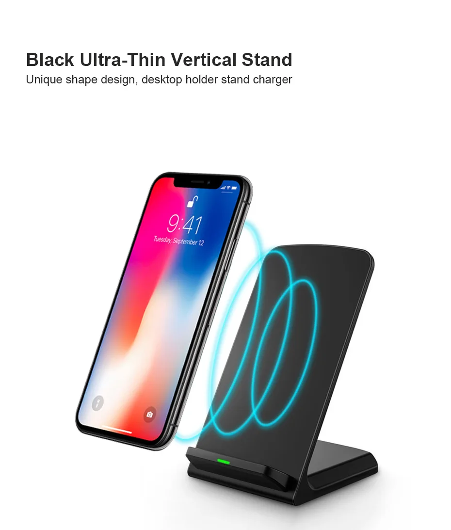QI Беспроводной Зарядное устройство Fast Charge 2,0 IPhone 8 X samsung S6 S7 S8 2 катушки Поддержка 5 V/2A и 9 V/1.67A мобильного телефона Зарядное устройство