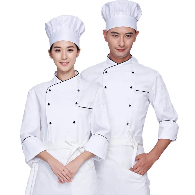 Рабочая одежда шеф повара с длинными рукавами для отеля кухни рабочая черно
