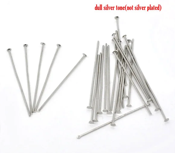 

DoreenBeads 450PCs Silver Tone Head Pins 0.7x30mm(21 gauge) (B01478), yiwu