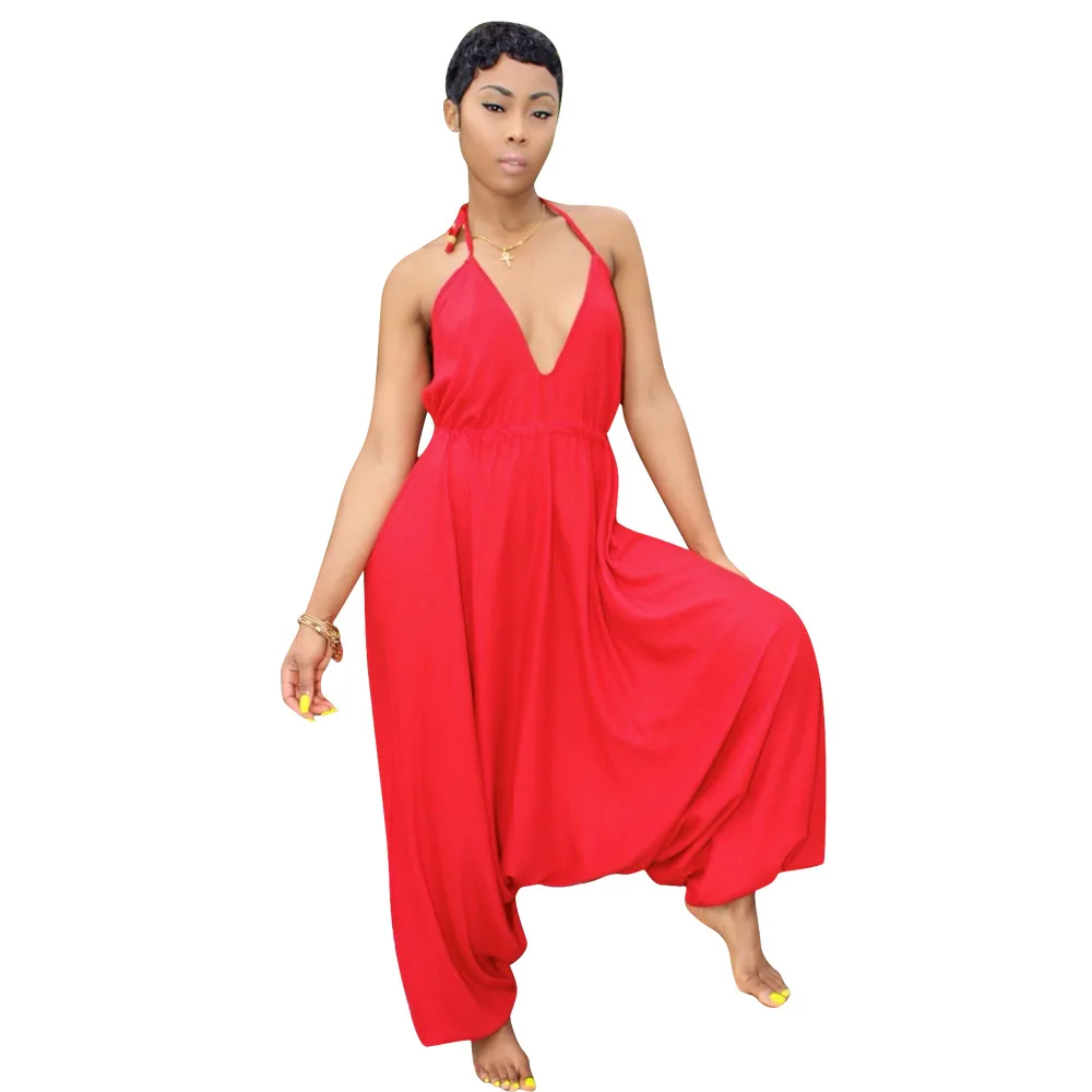 Loose Backless Strapless Womens Solid Jumpsuit Romper Solid Playsuit Women Sleeveless One Piece  Oversized Women Clothing