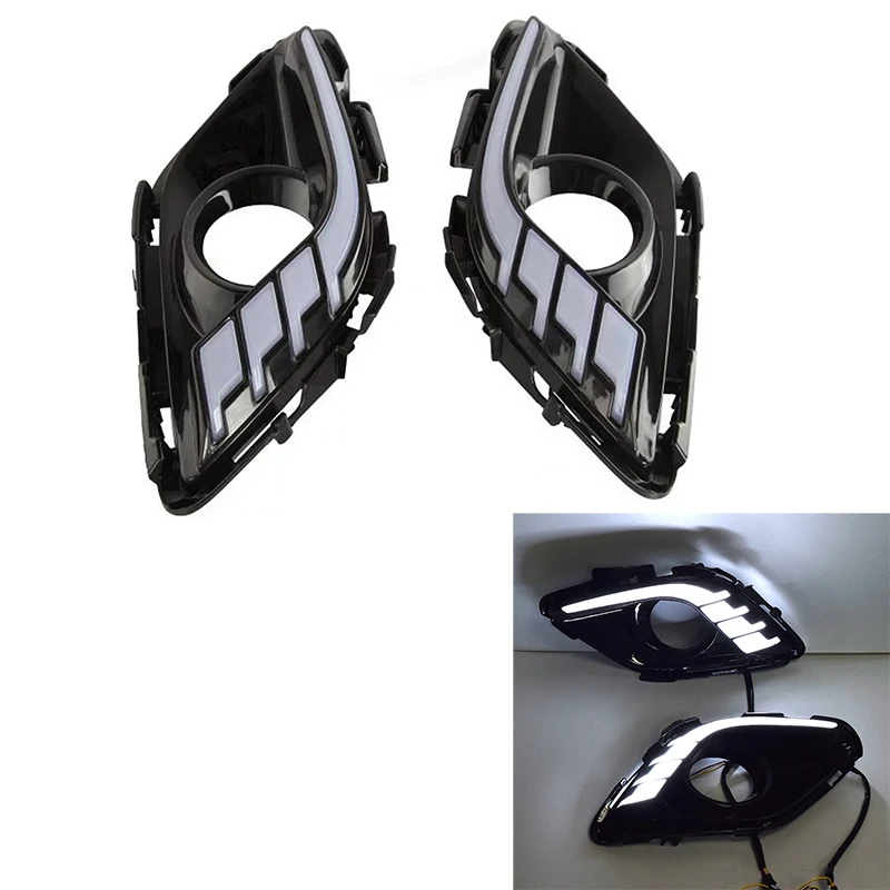 

Turning Signal And Dimming Style Relay 12V Led Car Drl Daytime Running Lights With Fog Lamp Hole For Mazda 6 Atenza 2013 2014