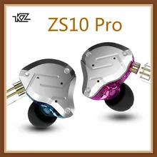 Плотным верхним ворсом KZ ZS10 Pro металлической дужкой, 4BA+ 1DD Гибридный 10 единиц Hi-Fi бас наушники в ухо мониторные наушники спортивные Шум шумоподавления наушники