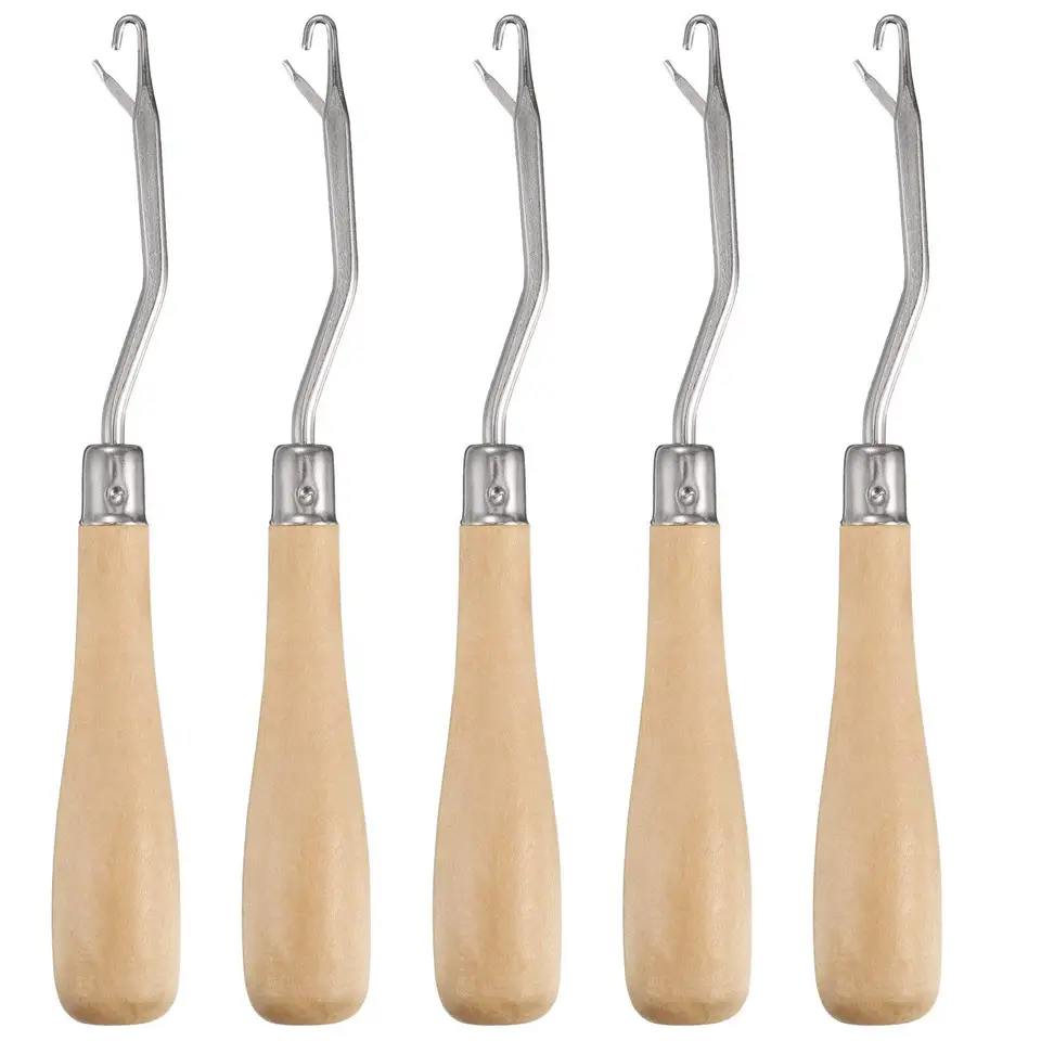 6.5 Wooden Handle Beige Darice 39022 Latch Hook Tool: Bent