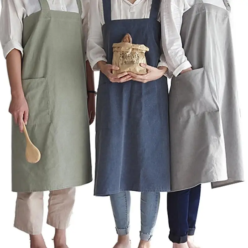 

Solid Color Apron Polyester Classic Design Work Apron Kitchen Cleaning Aprons With Pocket Cooking Aprons Universal Aprons Gadget