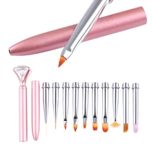 Набор инструментов для маникюра и педикюра с 1 ручкой для рисования+ 10 кистей для маникюра и педикюра