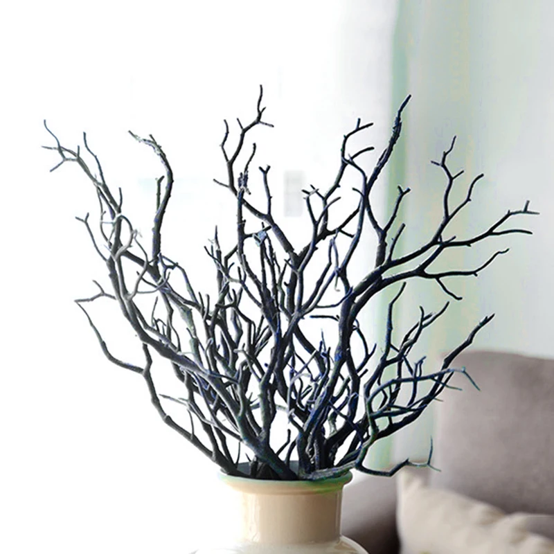 

35cm Art Simulation Plastic Leaf Plant Tree Branch Home Indoor Peacock Coral Branches Shop Decor Wedding Decoration