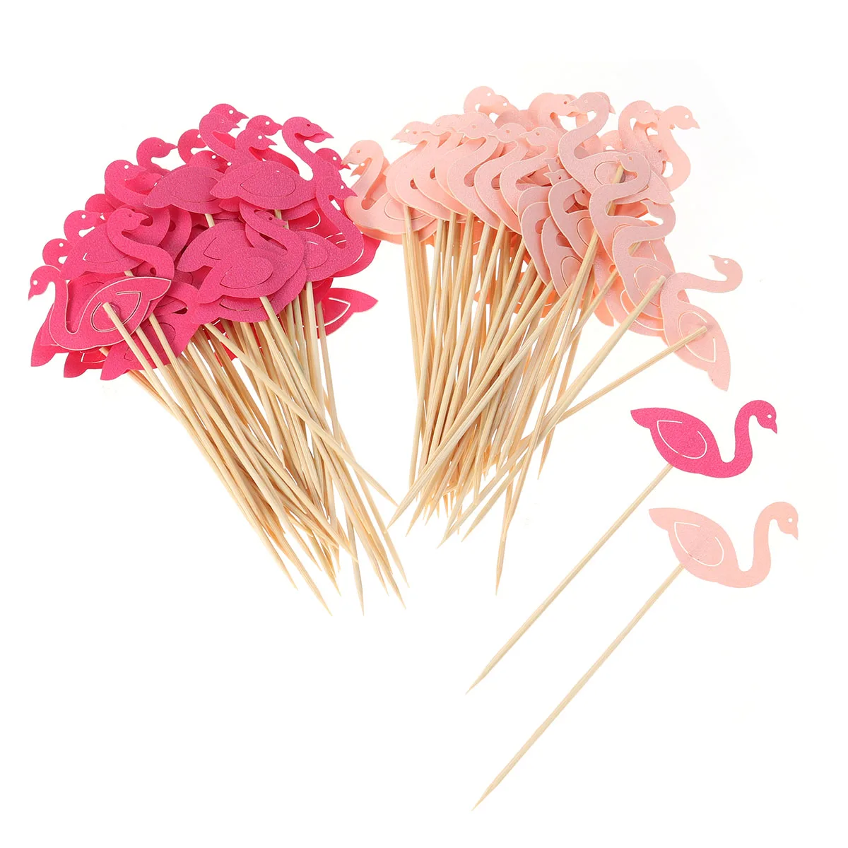 100 Pcs Flamingo Cake Topper Chic Dessert Topper Cake Picks Cupcake Decoration For Baby Shower Dessert Decoration Birthday Party