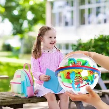 

100Step 3D Puzzle Magic Maze Intellect Ball Labyrinth Sphere Kid Toy Barriers Game Brain Tester Balance Training Intellect Ball