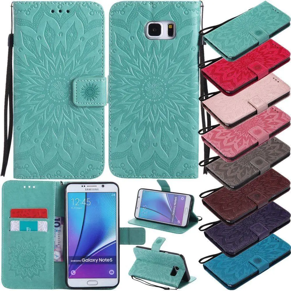 Для Samsung Galaxy Note 5 4 3 кожаный бумажник флип чехол рисунком Флип Бумажник Стенд карта
