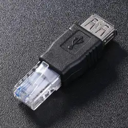 ПК прозрачный голову Ethernet RJ45 мужчина к USB Женский локальной сети кабель адаптер конвертер соединитель фрезерной головки