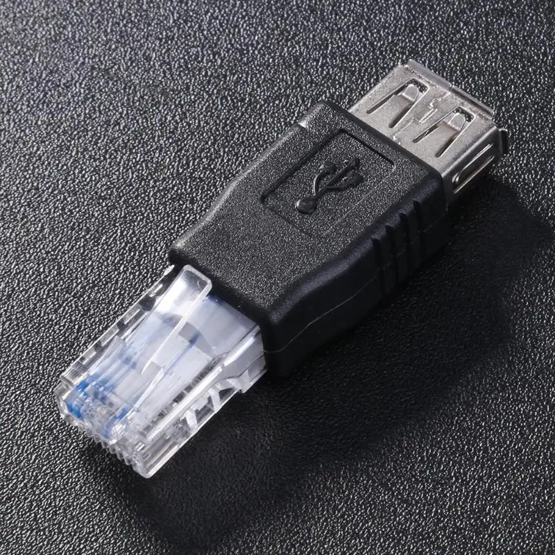 PC Crystal Head RJ45 Male to USB Female LAN Network Cable Converter Adapter Router