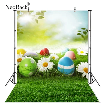 

NeoBack Thin Vinyl Easter Eggs Flower Baby Photo Backgrounds Children Kids Photo Studio Photographic Backdrops