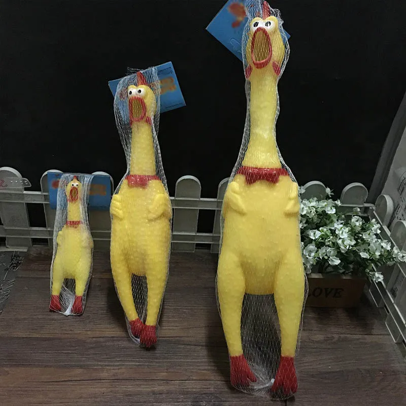 Симпатичные игрушки для собак 17 см 31 41 пластиковые сжимаемые курицы звуки