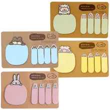 Милый мультфильм Post-it заметки животные Липкие заметки милый мультфильм Памятка многоразовые этикетки школьные канцелярские принадлежности 100 шт