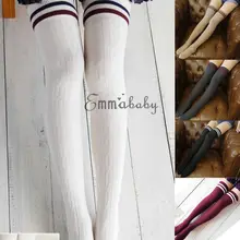 Пикантные Модные Полосатые гольфы для женщин; Повседневные Гольфы выше колена для женщин и девочек; коллекция года; теплые длинные гольфы