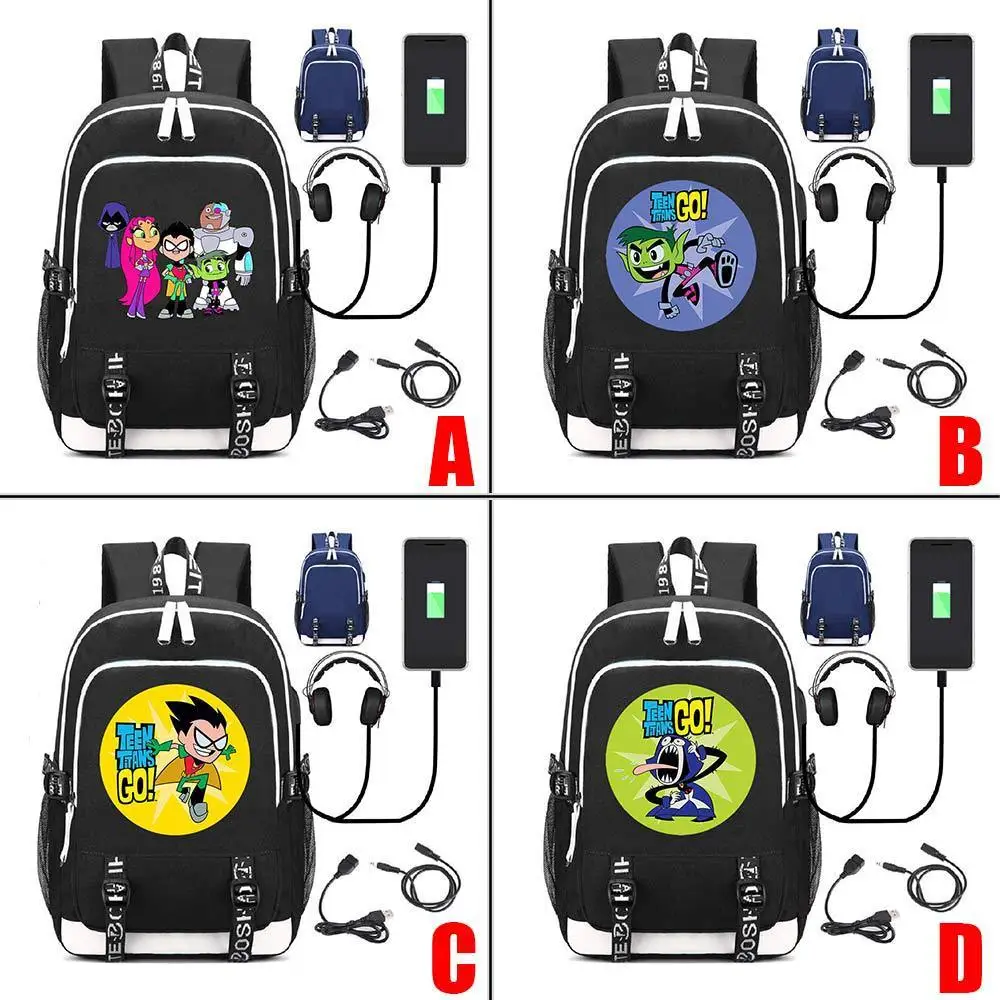 

DC Teen Titans Travel USB Backpack Cosplay Teens Laptop Shoulder School Bags