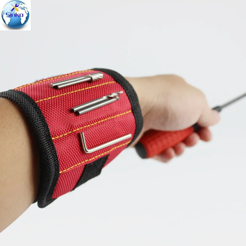

Polyester Magnetic Wristband Portable Tool Bag Electrician Wrist Tool Belt Screws Nails Drill Bits Holder Repair Tools