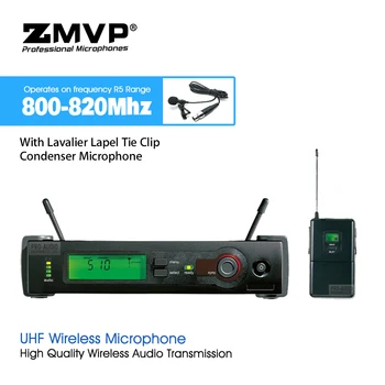安い プロ SLX14 UHF ワイヤレスマイクカラオケシステムコードレスボディパックトランスミッターラベリアラペルクリップマイク 800-820 Mhz
