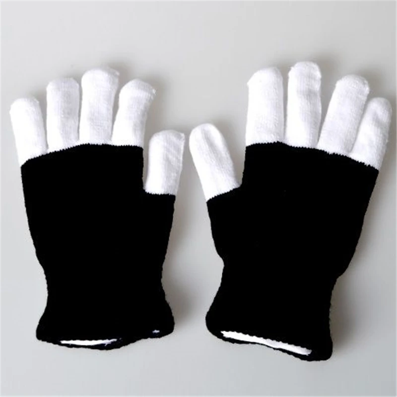LED Rave Flashing Gloves Glow 7 Mode Light Up Finger Tip Lighting Pair Black LED Rave Flashing Gloves Glow 7 Mode Light Up Finger Tip Lighting Pair Black